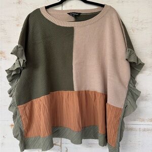 DAVI & DANI Two-Tone Knit Sweater